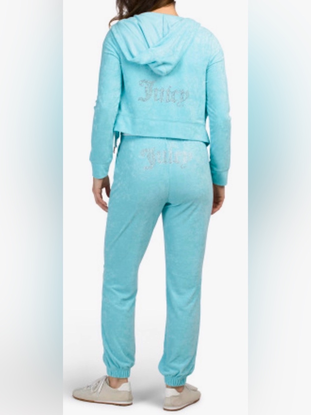 JUICY COUTURE NWT 2pc Towel Terry Jacket & Joggers Set With Original Rhinestone - Picture 2 of 11